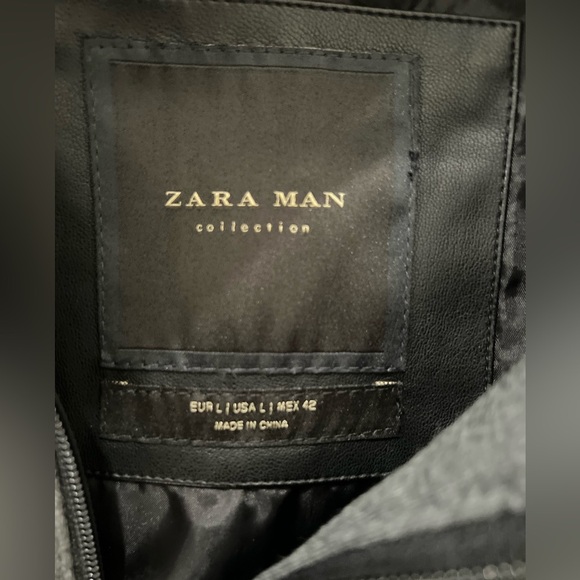 ZARA MAN Double Zipper Faux Leather Jacket Removable Hoodie - Picture 7 of 10